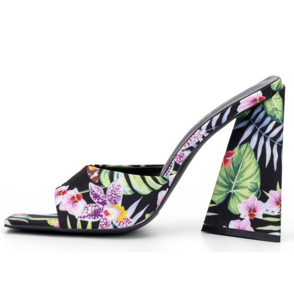 🌺Torgeis Paradise Tropical Mules Block High Heel - Picture 3 of 13